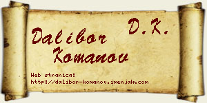 Dalibor Komanov vizit kartica